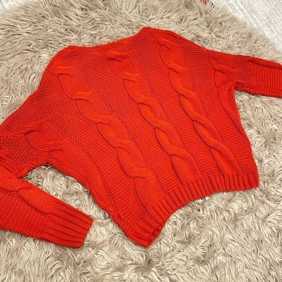 Lulus chunky oversized orange sweater small - Picture 4 of 5